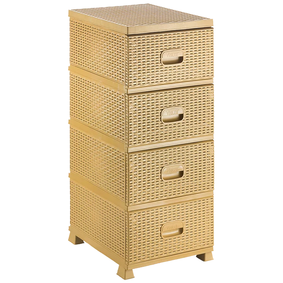 Szekrény 4 FIÓK  DUPLA RATTAN