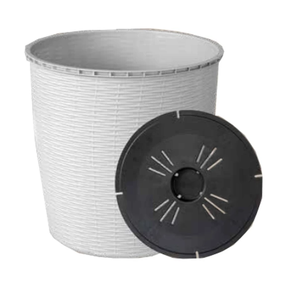 Virágcserép +alátét RATTAN 39L FEHÉR