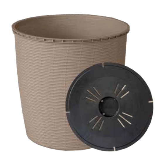 Virágcserép +alátét RATTAN  26L KRÉM