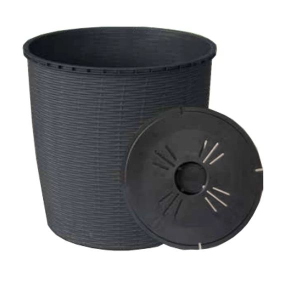 Virágcserép +alátét RATTAN  26L SZÜRKE