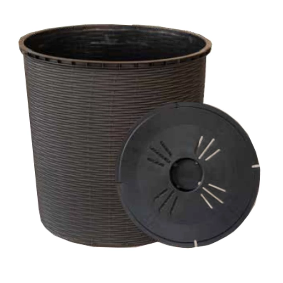 Virágcserép +alátét RATTAN  39L WENGE
