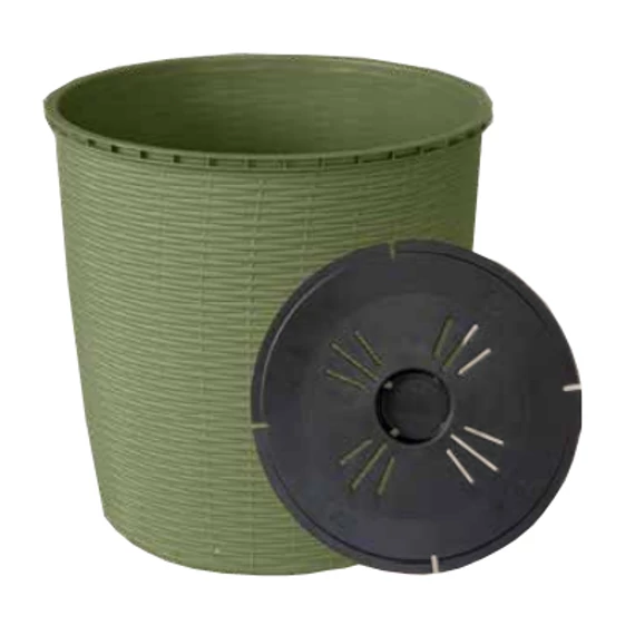 Virágcserép +alátét RATTAN  26L ZÖLD