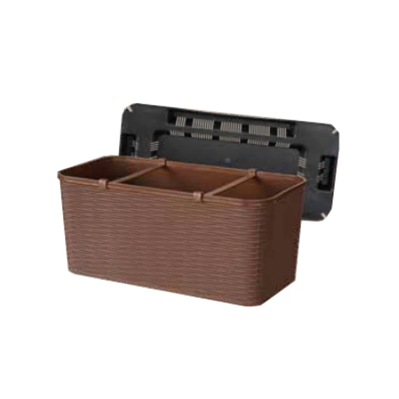 Virágláda RATTAN  (40 cm-es)  - Barna