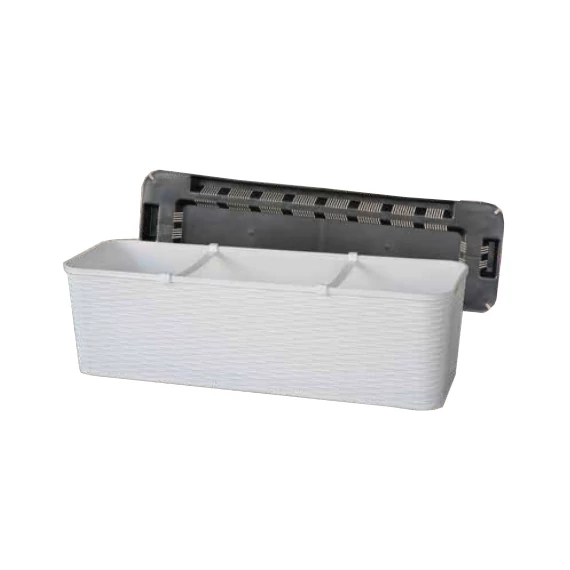 Virágláda RATTAN  (60 cm-es)  - FEHÉR