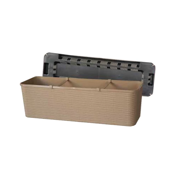 Virágláda RATTAN  (60 cm-es)  - KRÉM