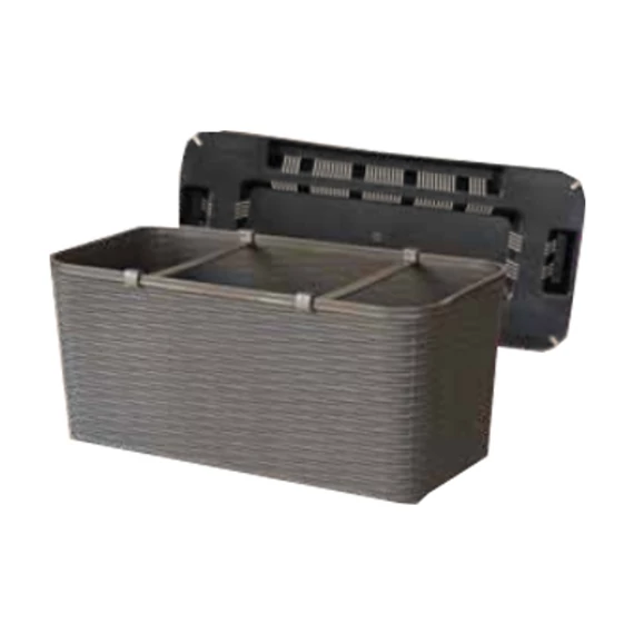 Virágláda RATTAN  (40 cm-es)  - SZÜRKE