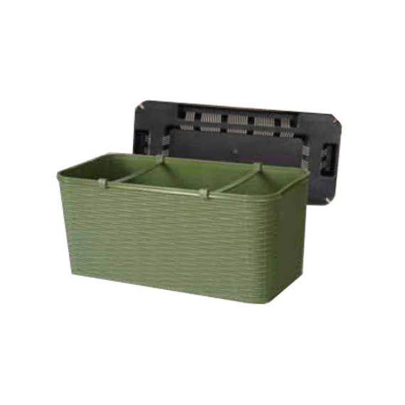 Virágláda RATTAN  (40 cm-es)  - ZÖLD